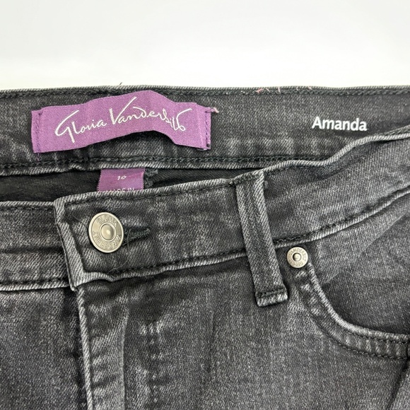 Gloria Vanderbilt Amanda Straight Leg Women's size 10 Black Denim jeans - Picture 2 of 4